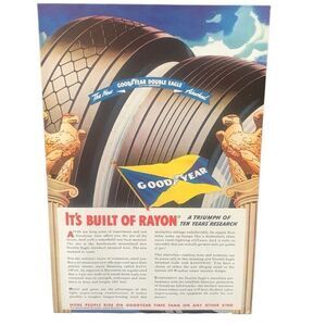 Vintage 1938 Goodyear Built of Rayon Ad Advertisment